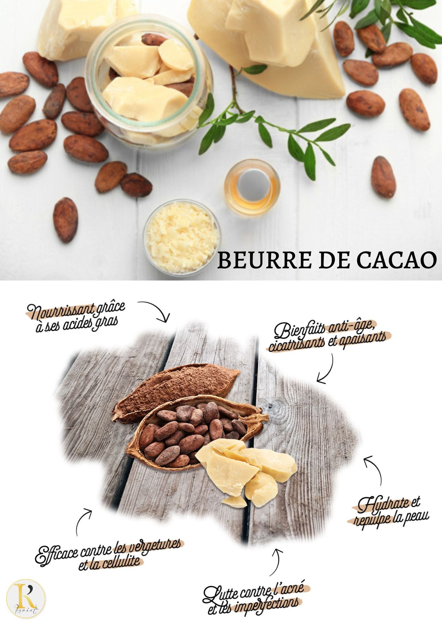 Beurre de cacao PUR & BIO – KARIAT créations