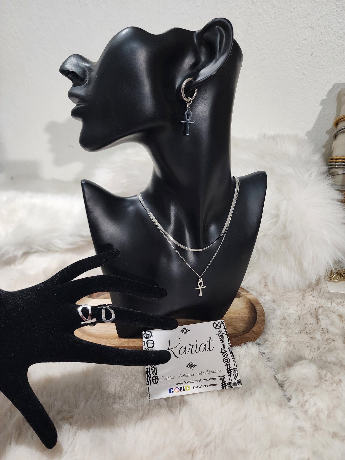 Double ankh (collier + boucle)
