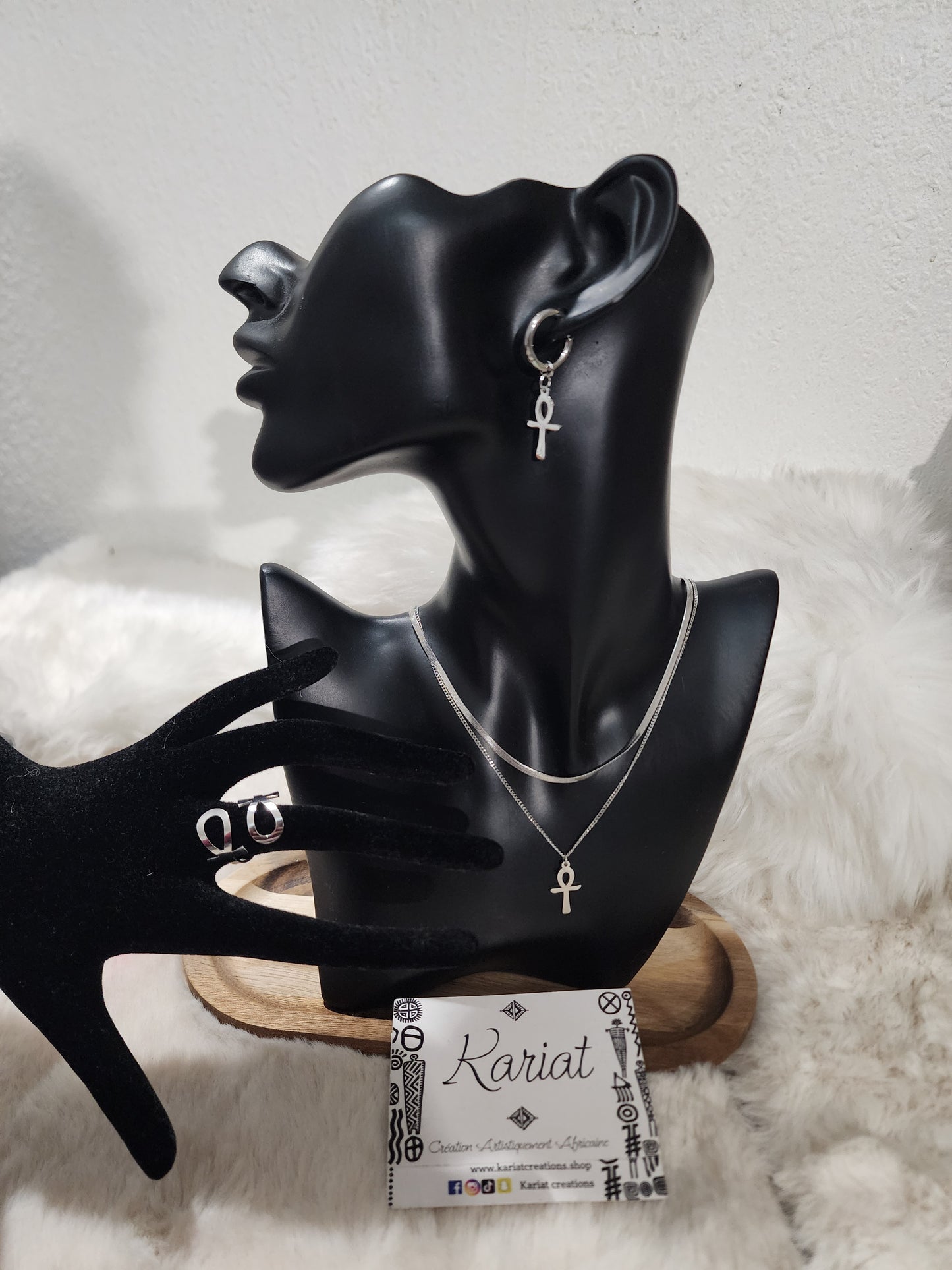 Double ankh (collier + boucle)