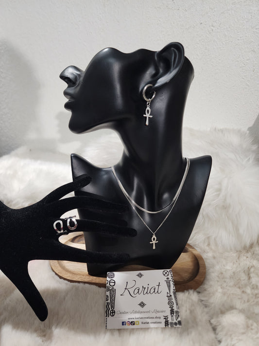 Double ankh (collier + boucle)