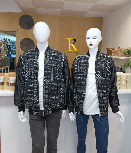 Bombers mixte bogolan noir
